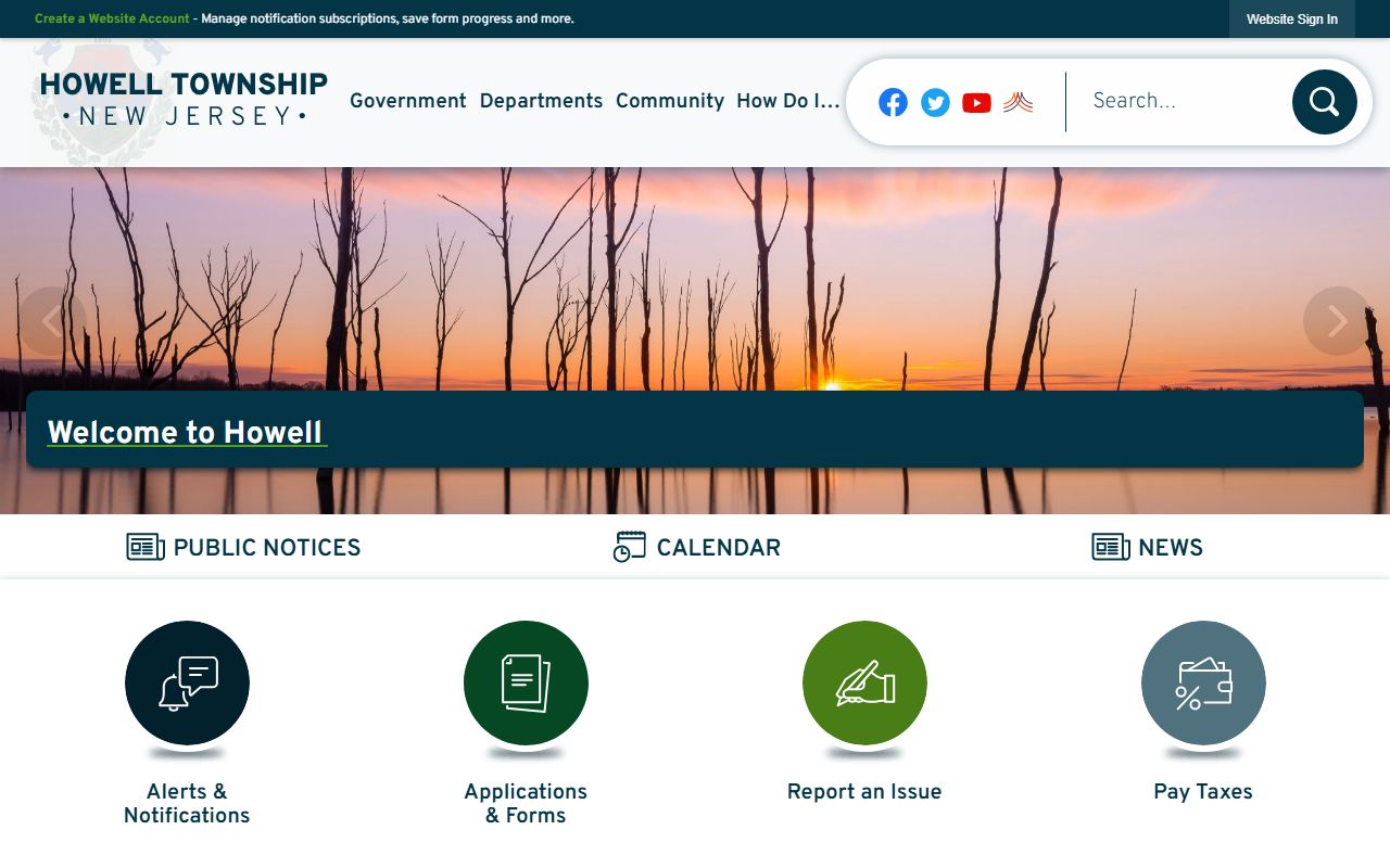 Howell Township homepage for background check requests