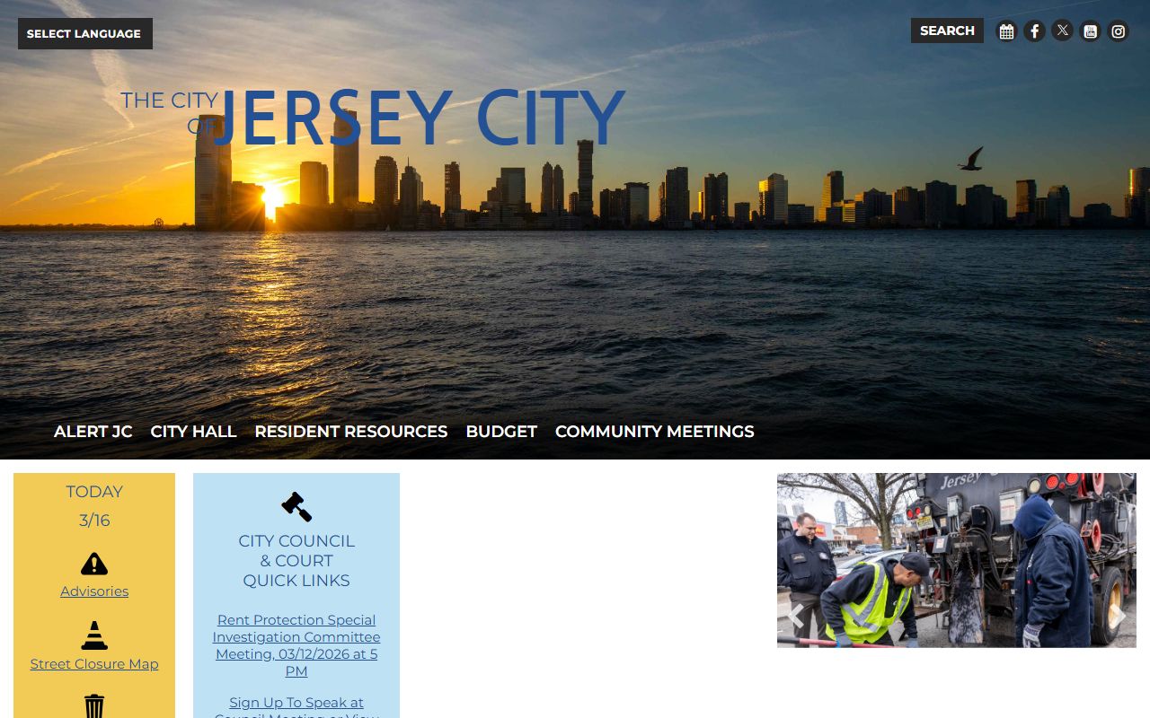 Jersey City homepage for background check and public records information
