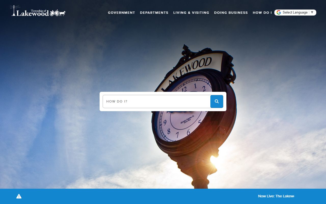 Lakewood Township homepage for background check record requests