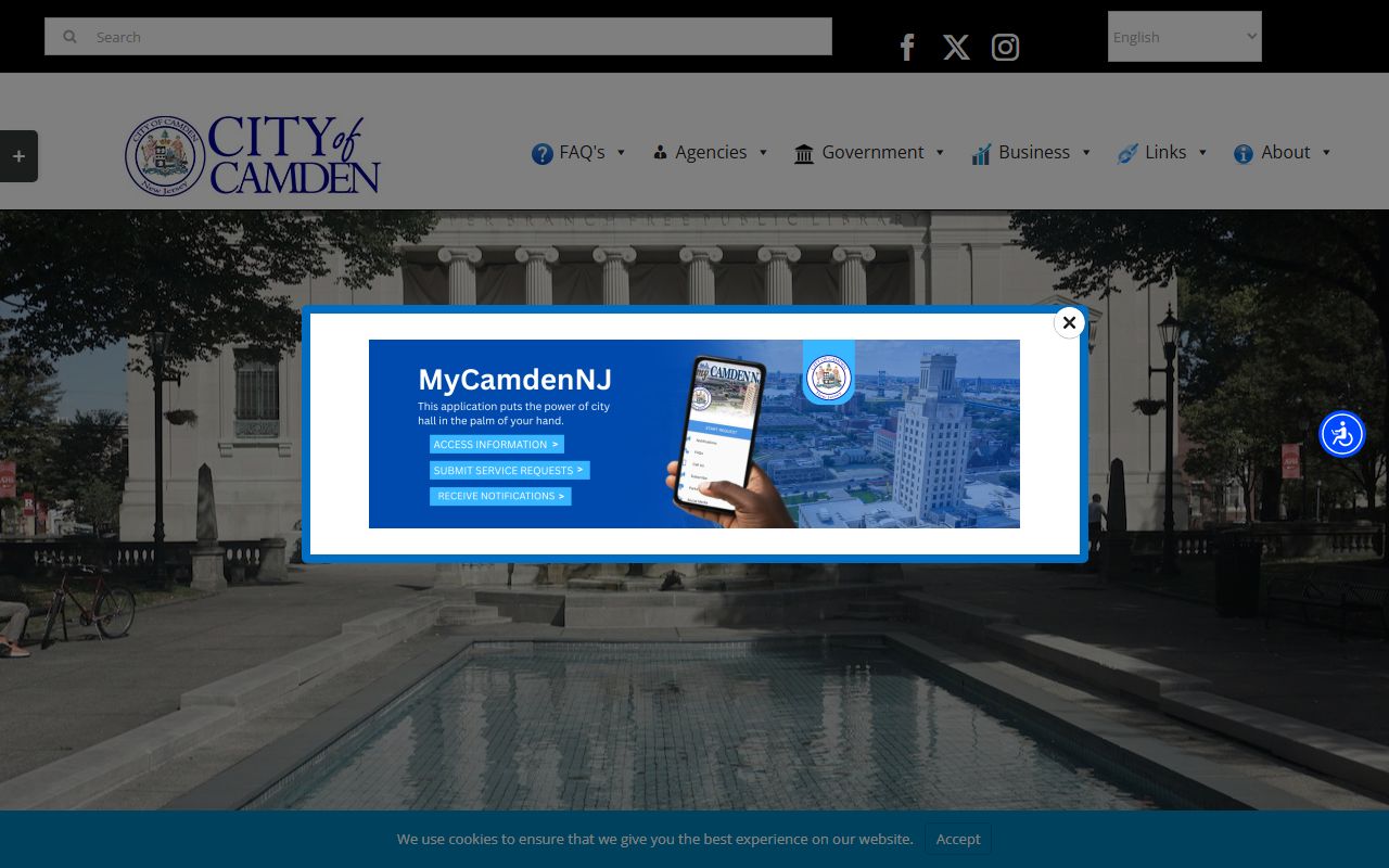 Camden County city clerk background check records page