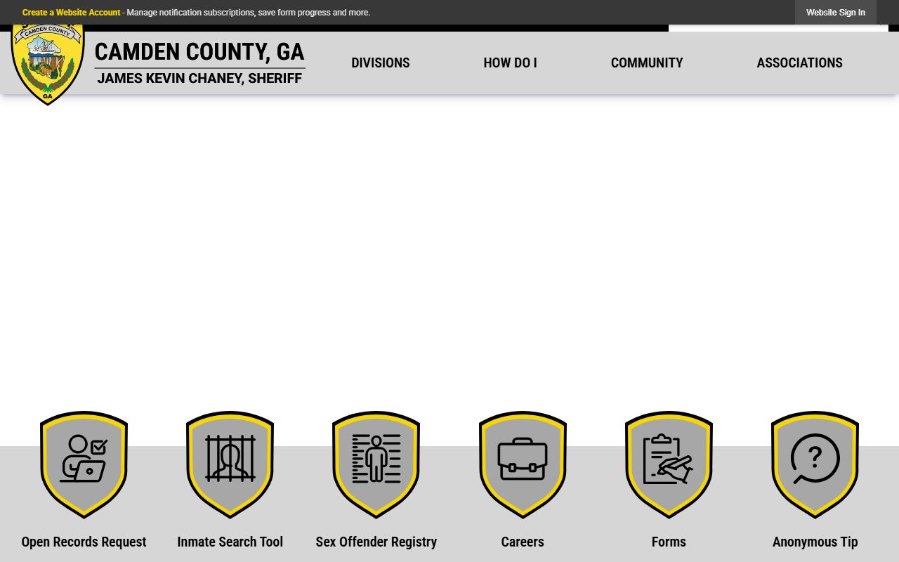 Camden County Sheriff's Office background check portal