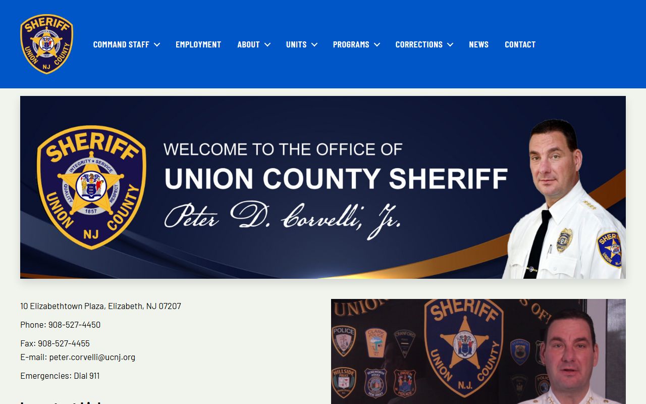 Union County Sheriff Office website for background check services