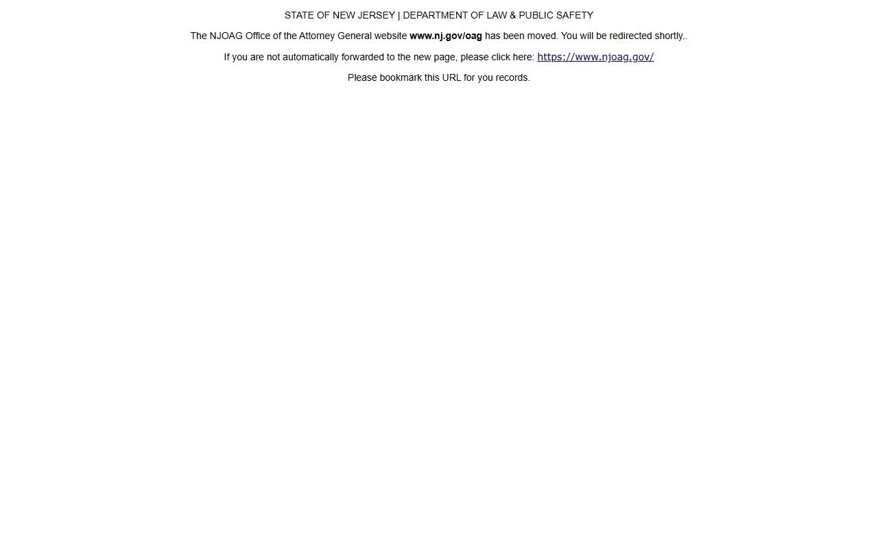 New Jersey background check records from the Attorney General Office