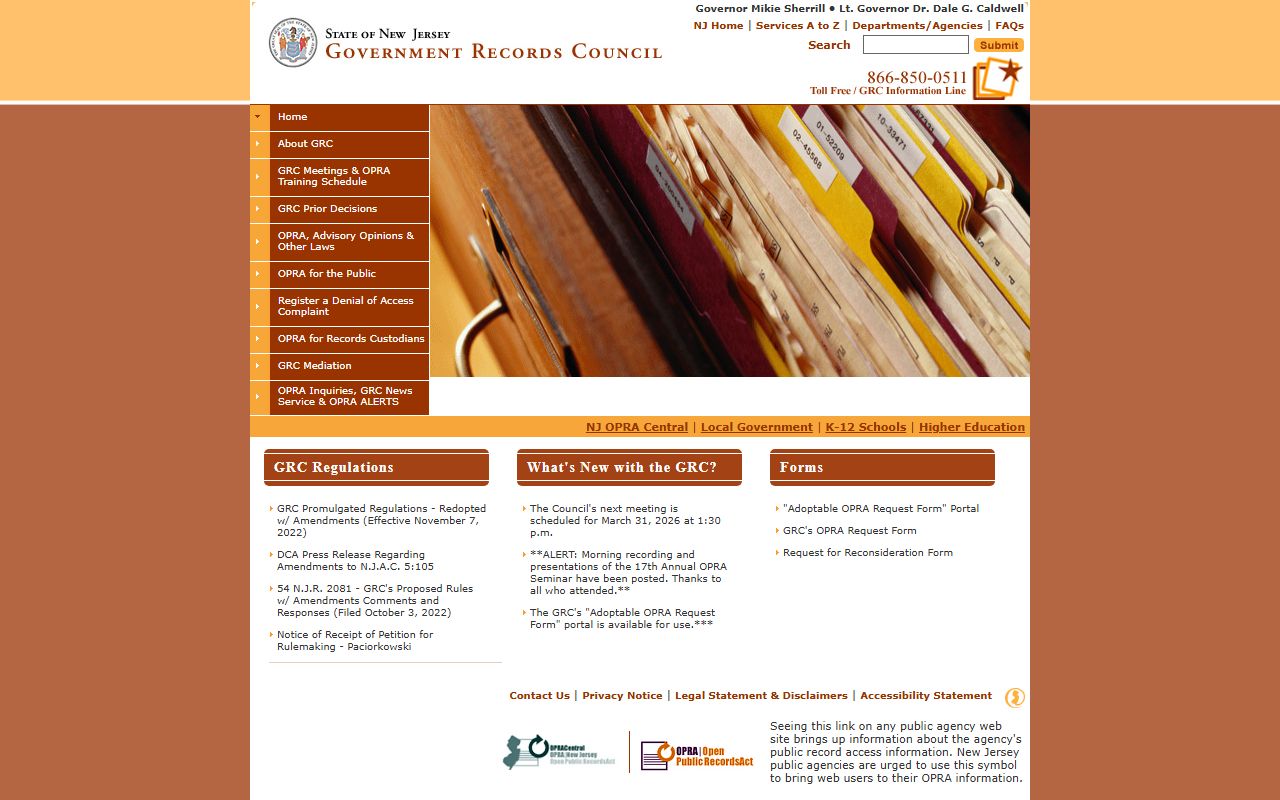 New Jersey background check records from the Government Records Council